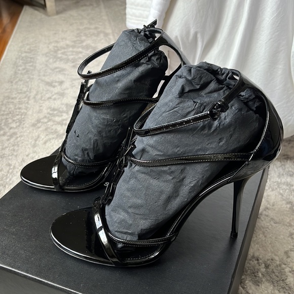 Saint Laurent Black Strappy Heels - Picture 5 of 9